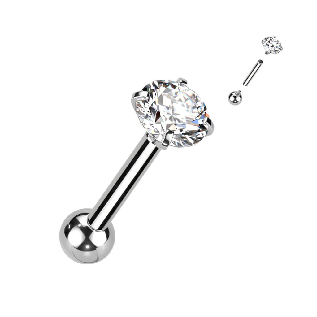 Titan Barbell Zirkonia Silber Innengewinde - Image 2