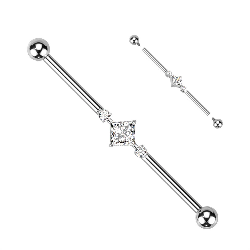 Titan Industrial Barbell Quadrat Zirkonia Innengewinde - Image 2