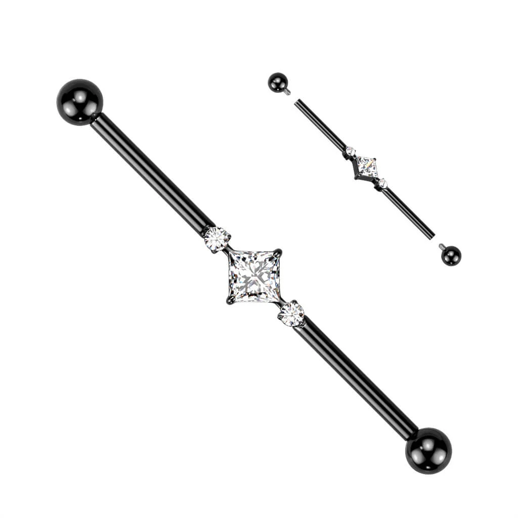 Titan Industrial Barbell Quadrat Zirkonia Innengewinde - Image 5