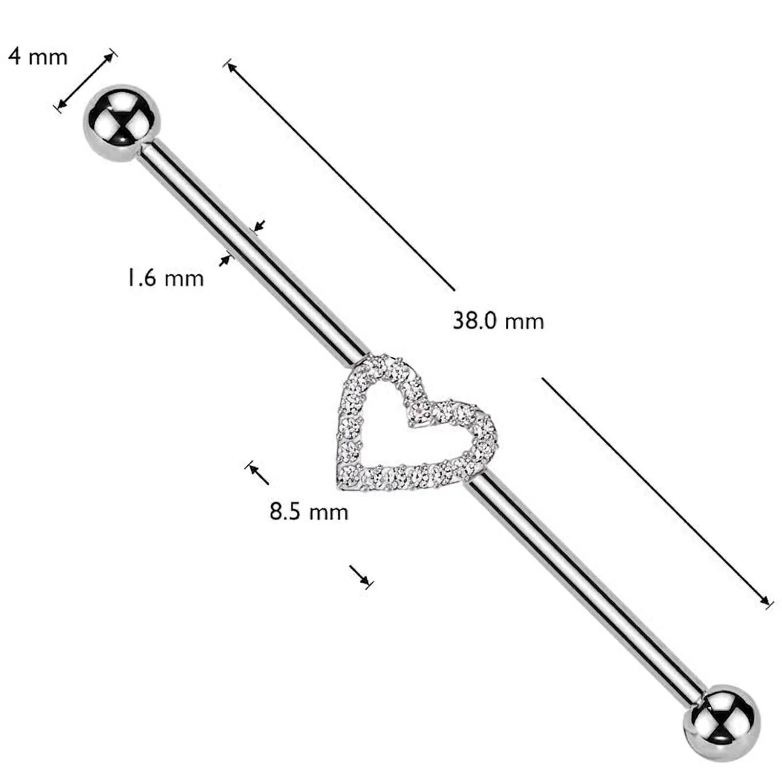 Titan Industrial Barbell Herz Zirkonia Innengewinde - Image 4