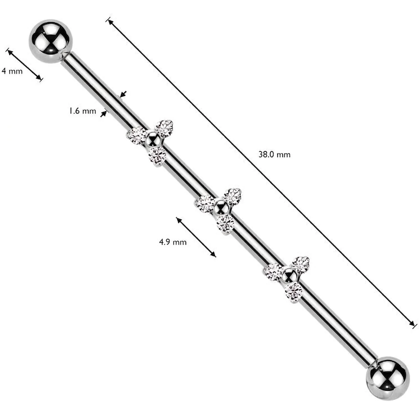 Titan Industrial Barbell Dreifaltigkeit Dreieck Zirkonia Push-In - Image 4
