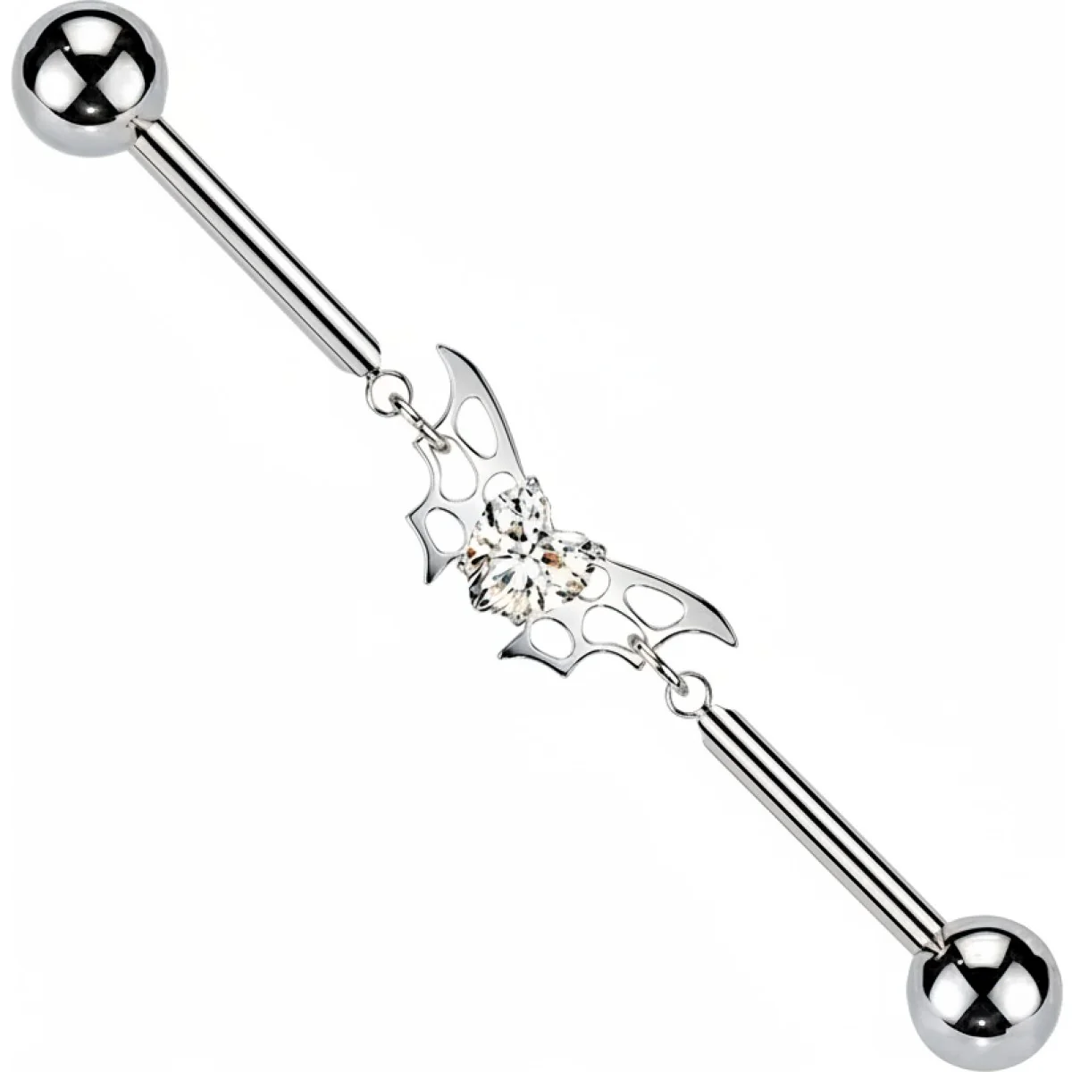 Titan Industrial Barbell Fledermaus Zirkonia Kette Innengewinde