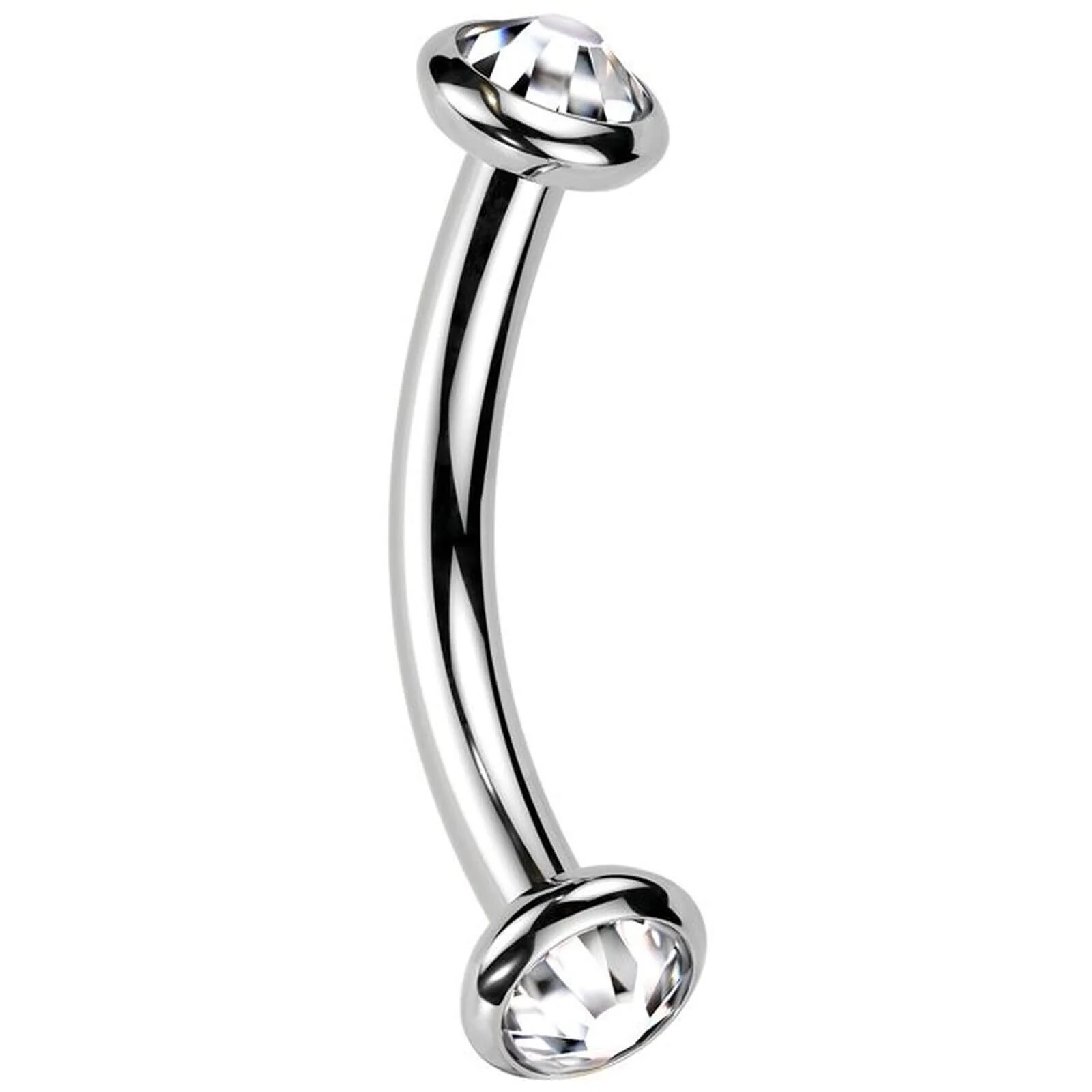 Titan Curved Barbell Opal Zirkonia Innengewinde