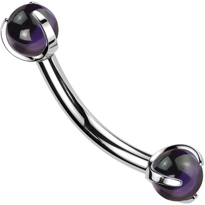 Curved Barbell Halbedelstein Innengewinde