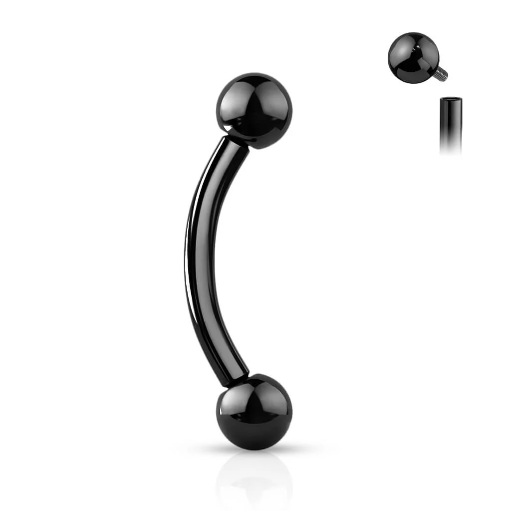 Titan Augenbrauenpiercing Kugel PVD Innengewinde - Image 10