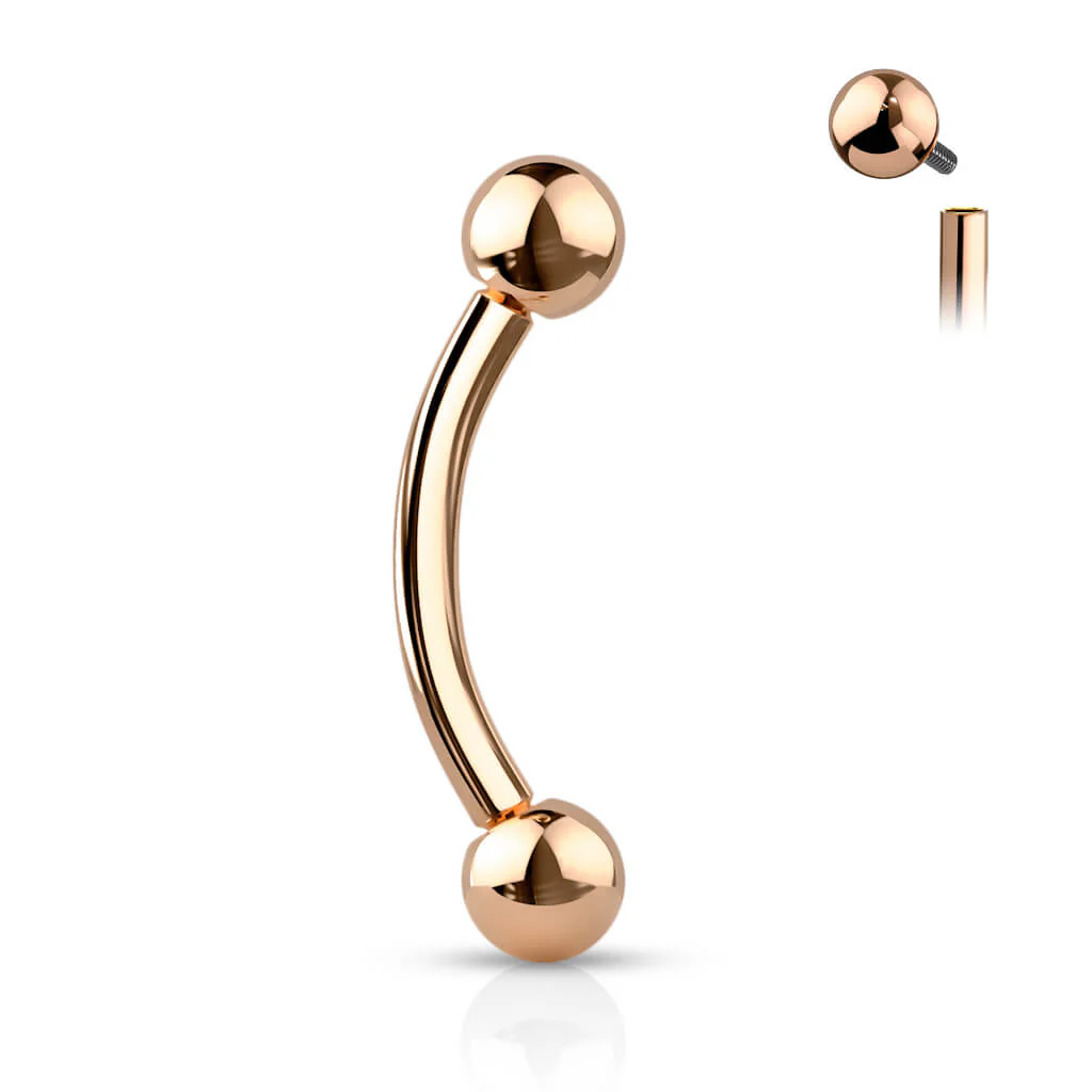Titan Augenbrauenpiercing Kugel PVD Innengewinde - Image 11