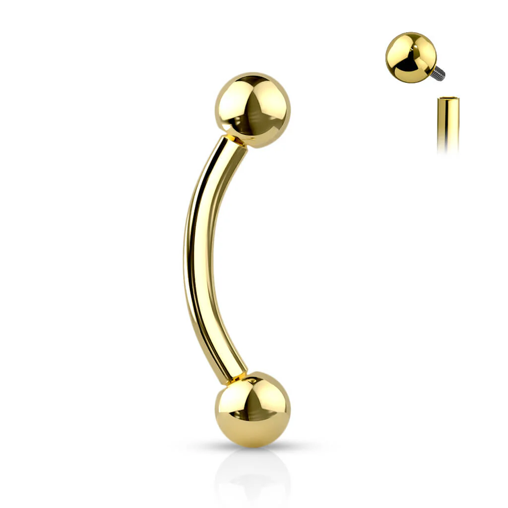 Titan Augenbrauenpiercing Kugel PVD Innengewinde - Image 8