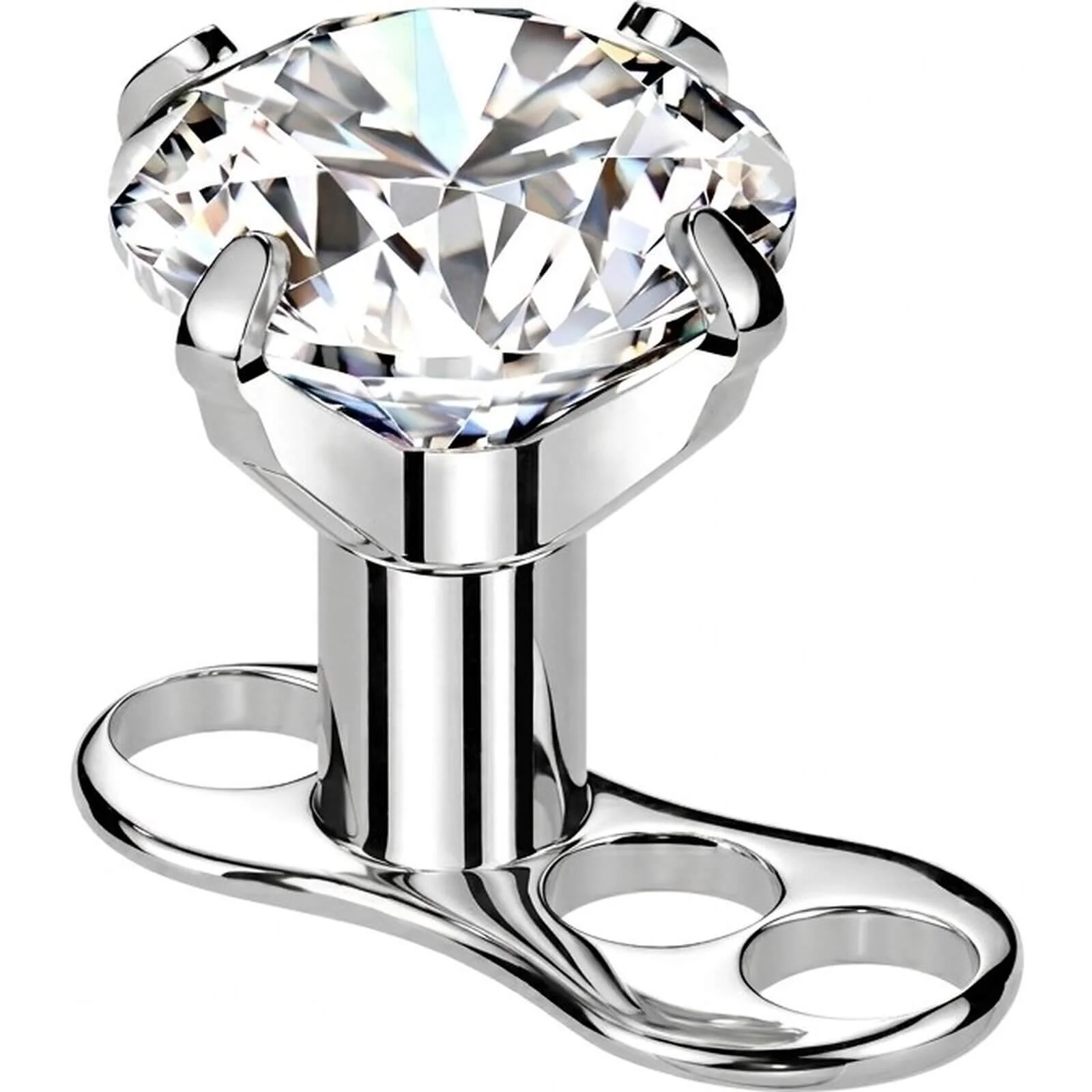 Titan Dermal Anchor Zirkonia Silber Gewinde 2mm Innengewinde