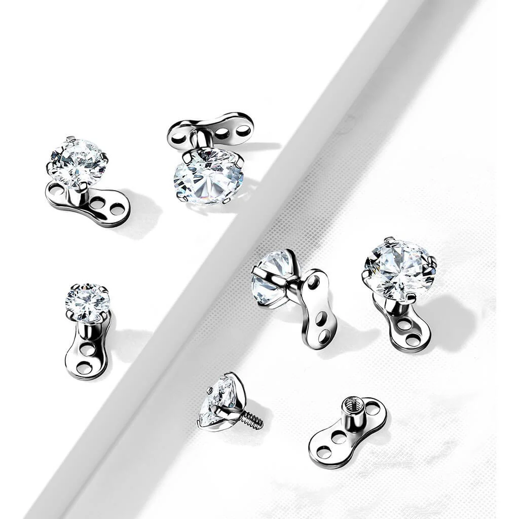 Titan Dermal Anchor Zirkonia Silber Gewinde 2mm Innengewinde - Image 3