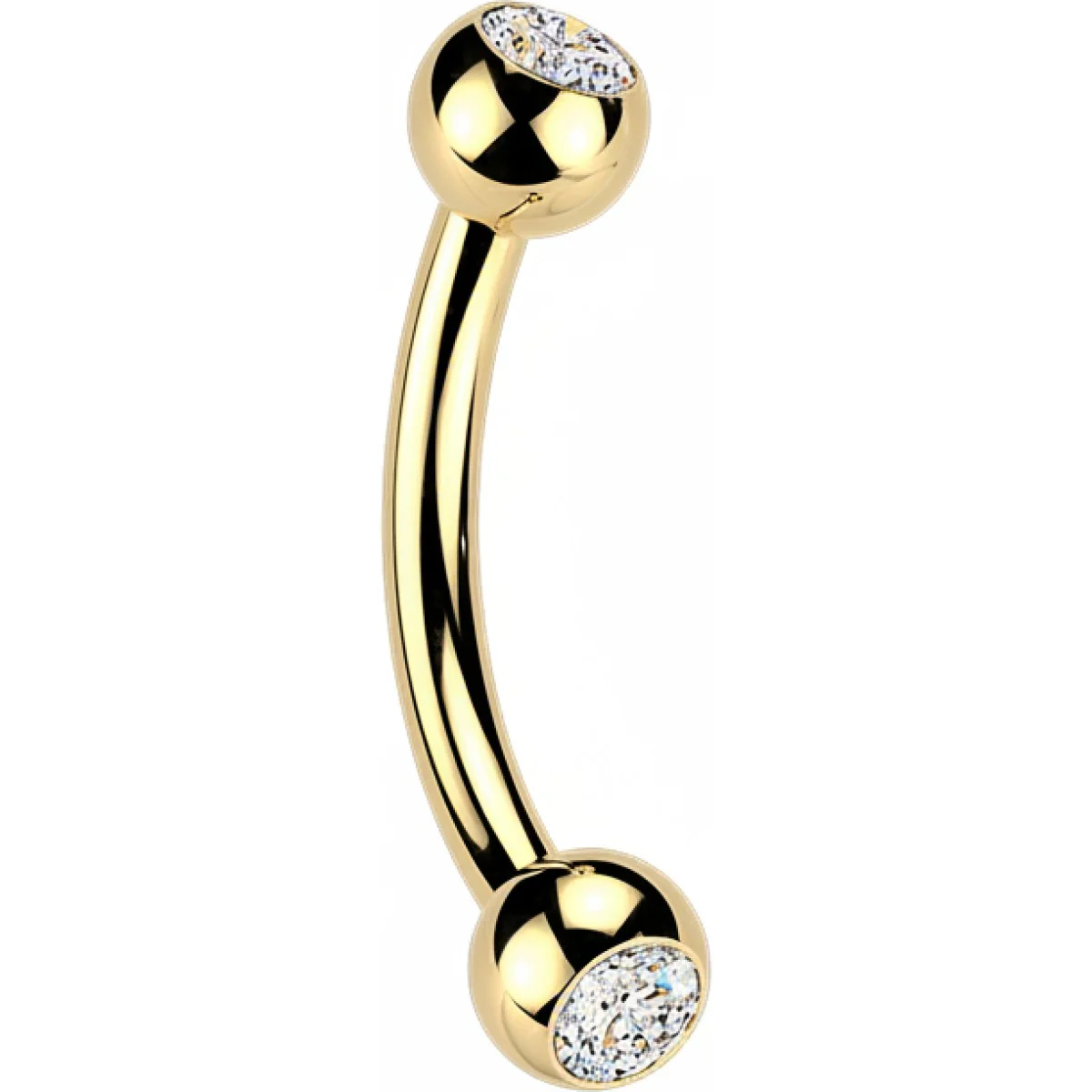 Titan Curved Barbell Kugel Zirkonia PVD Innengewinde