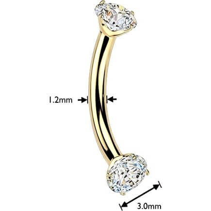 Titan Curved Barbell Zirkonia PVD Innengewinde - Image 2