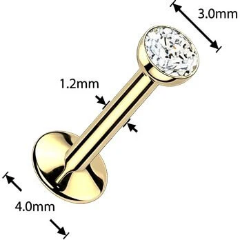 Titan Labret Zirkonia Zargenfassung PVD Innengewinde - Image 3