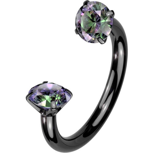 Titan Hufeisen Piercing Zirkonia Innengewinde - Image 4
