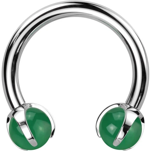 Hufeisen Piercing Halbedelstein Innengewinde - Image 4