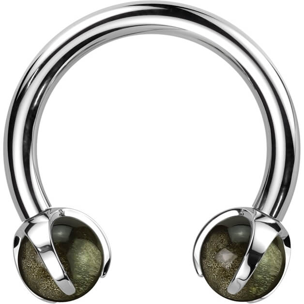 Hufeisen Piercing Halbedelstein Innengewinde - Image 5