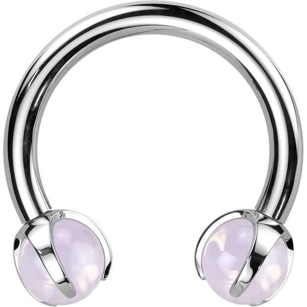 Hufeisen Piercing Halbedelstein Innengewinde - Image 7