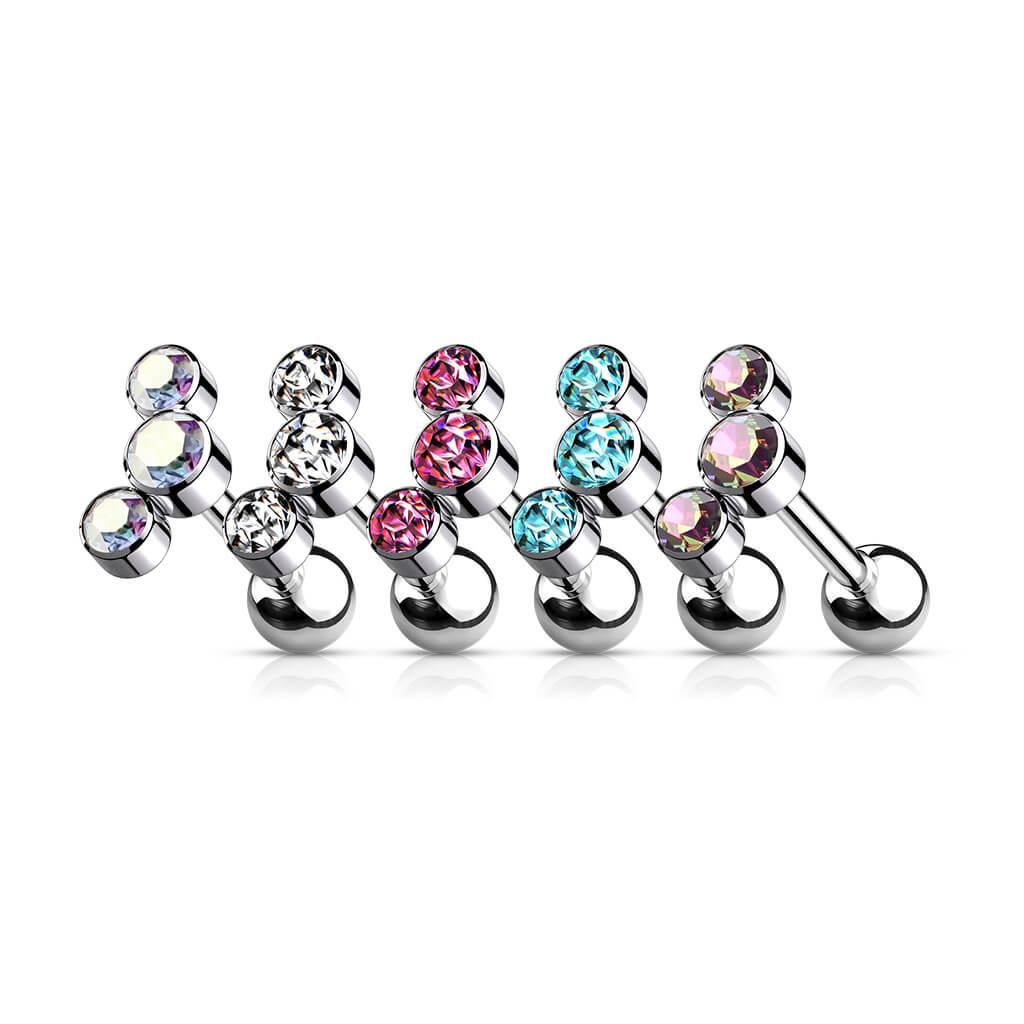 Titan Barbell 3 Zirkonia Silber Innengewinde - Image 5