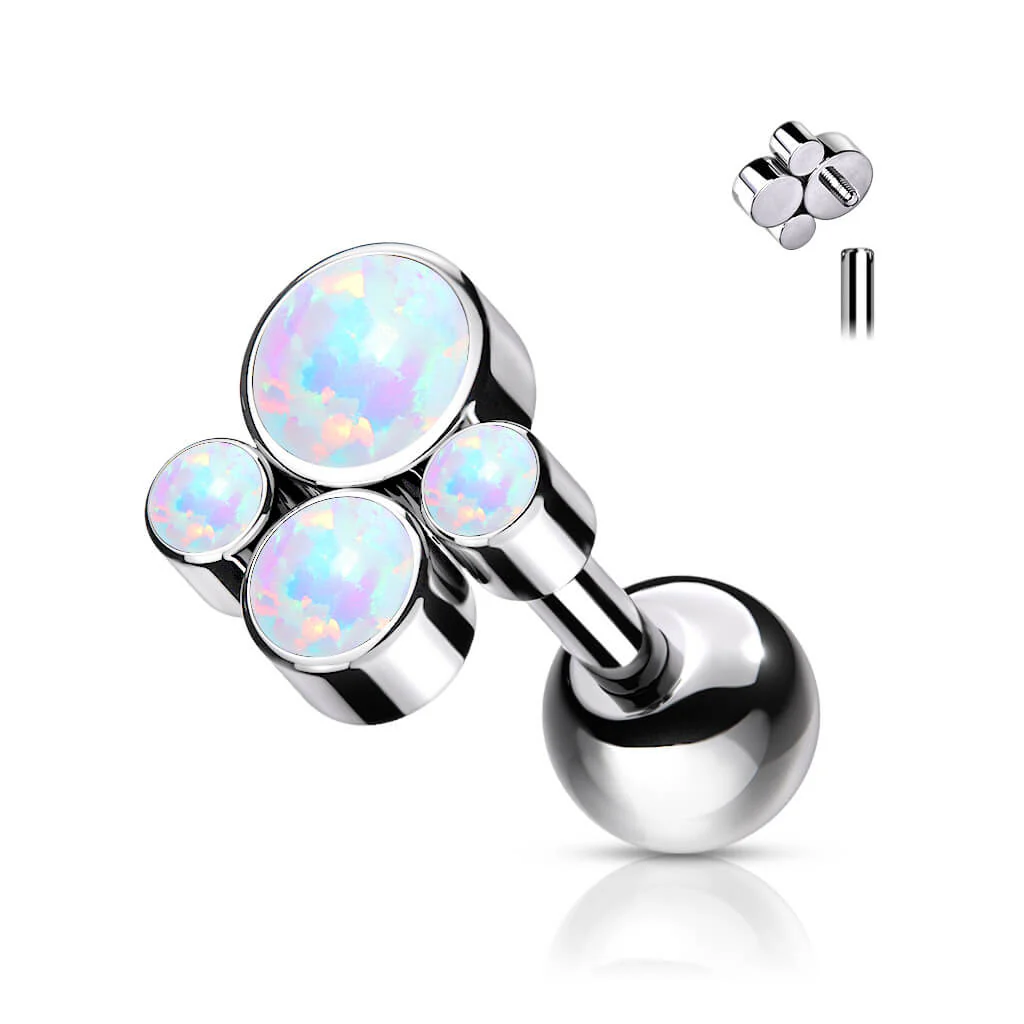 Titan Barbell 4 Opal Flach Silber Innengewinde - Image 8