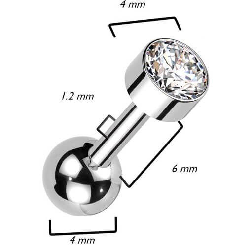 Titan Barbell Rund Zirkonia Innengewinde - Image 7