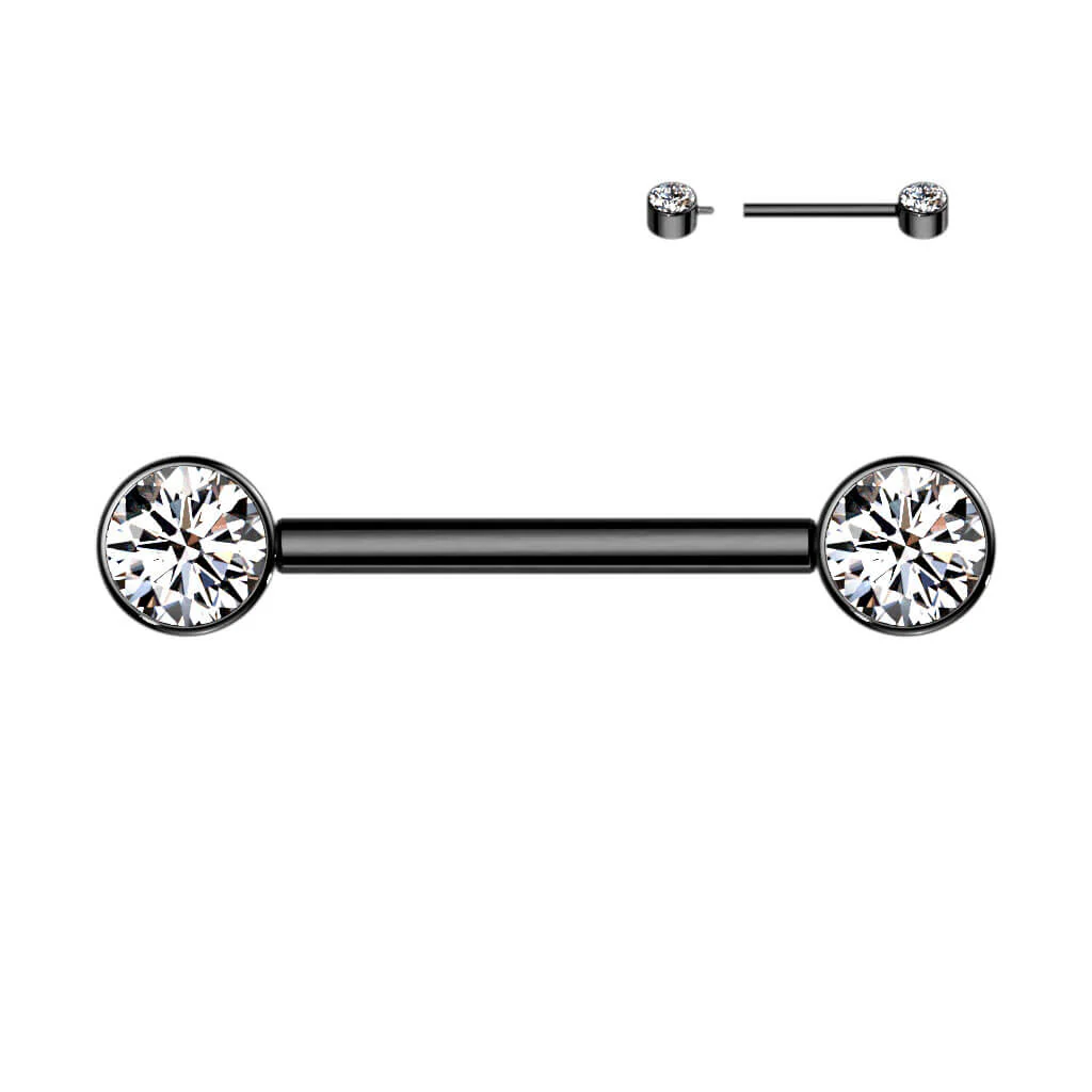 Titan Nippelpiercing Zirkonia Innengewinde - Image 11