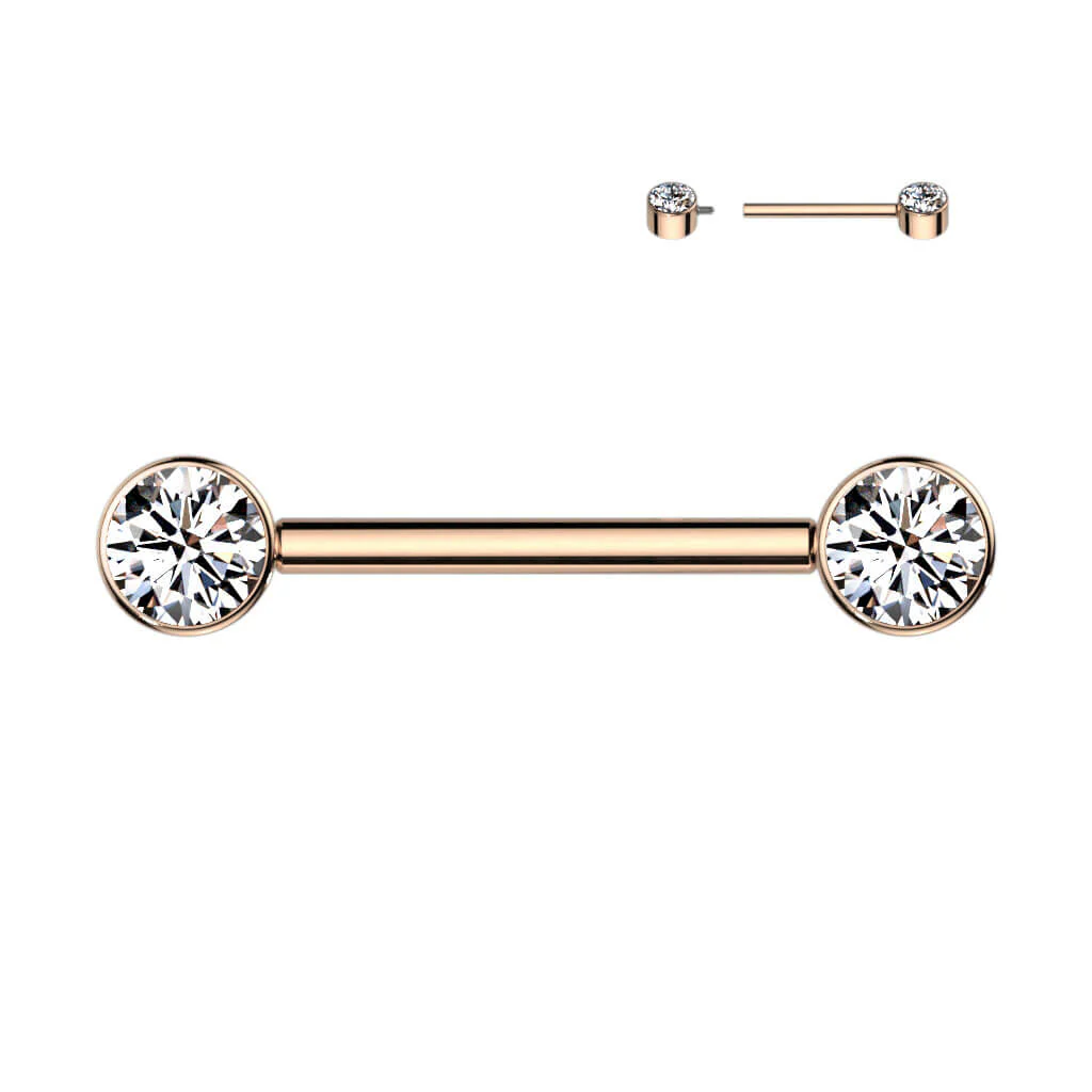 Titan Nippelpiercing Zirkonia Innengewinde - Image 12