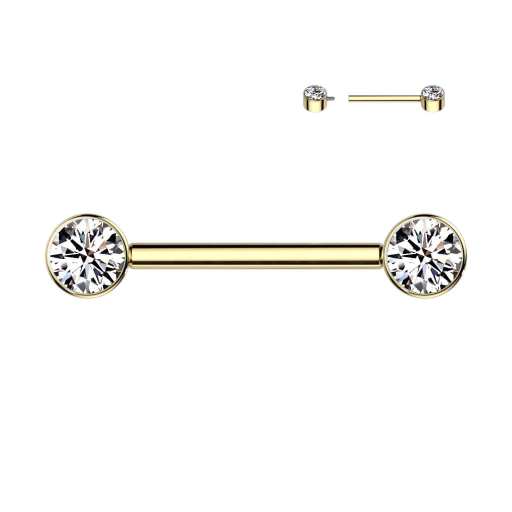 Titan Nippelpiercing Zirkonia Innengewinde - Image 14