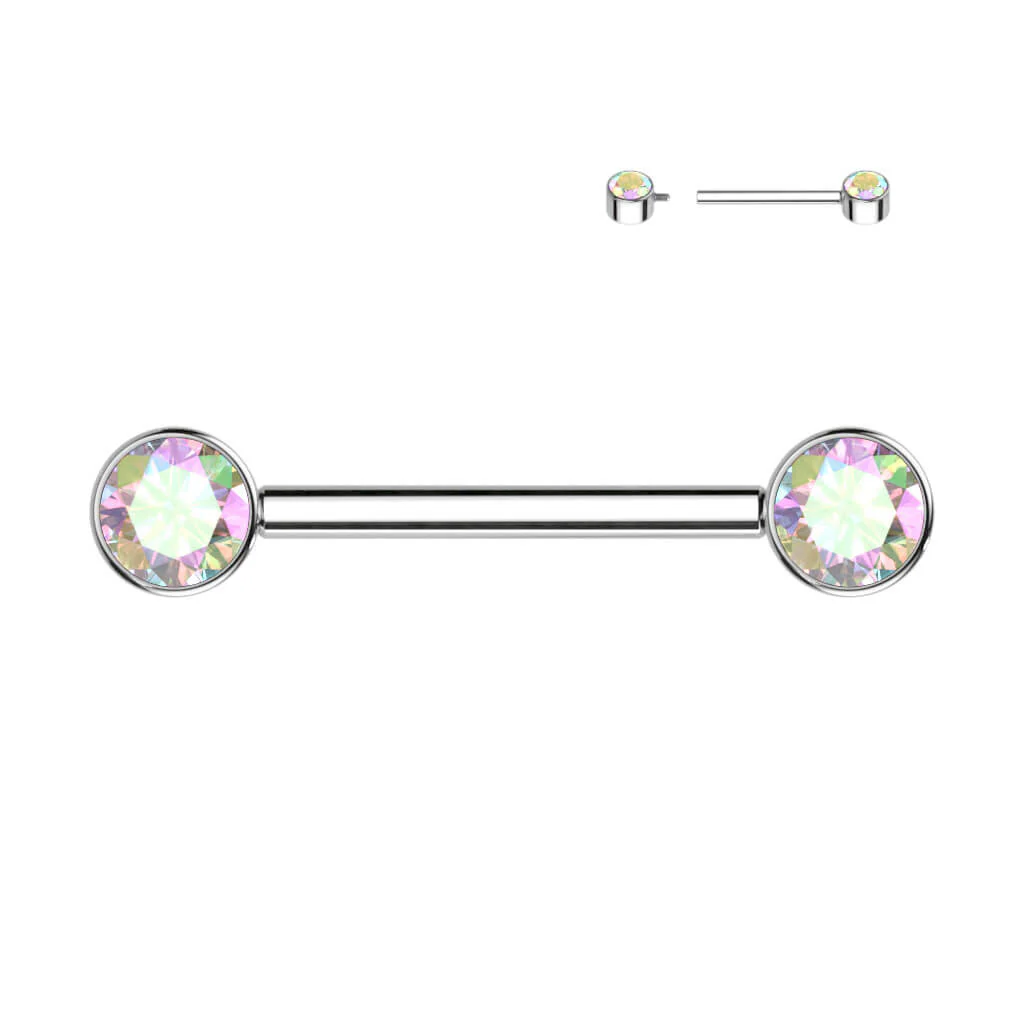 Titan Nippelpiercing Zirkonia Innengewinde - Image 2