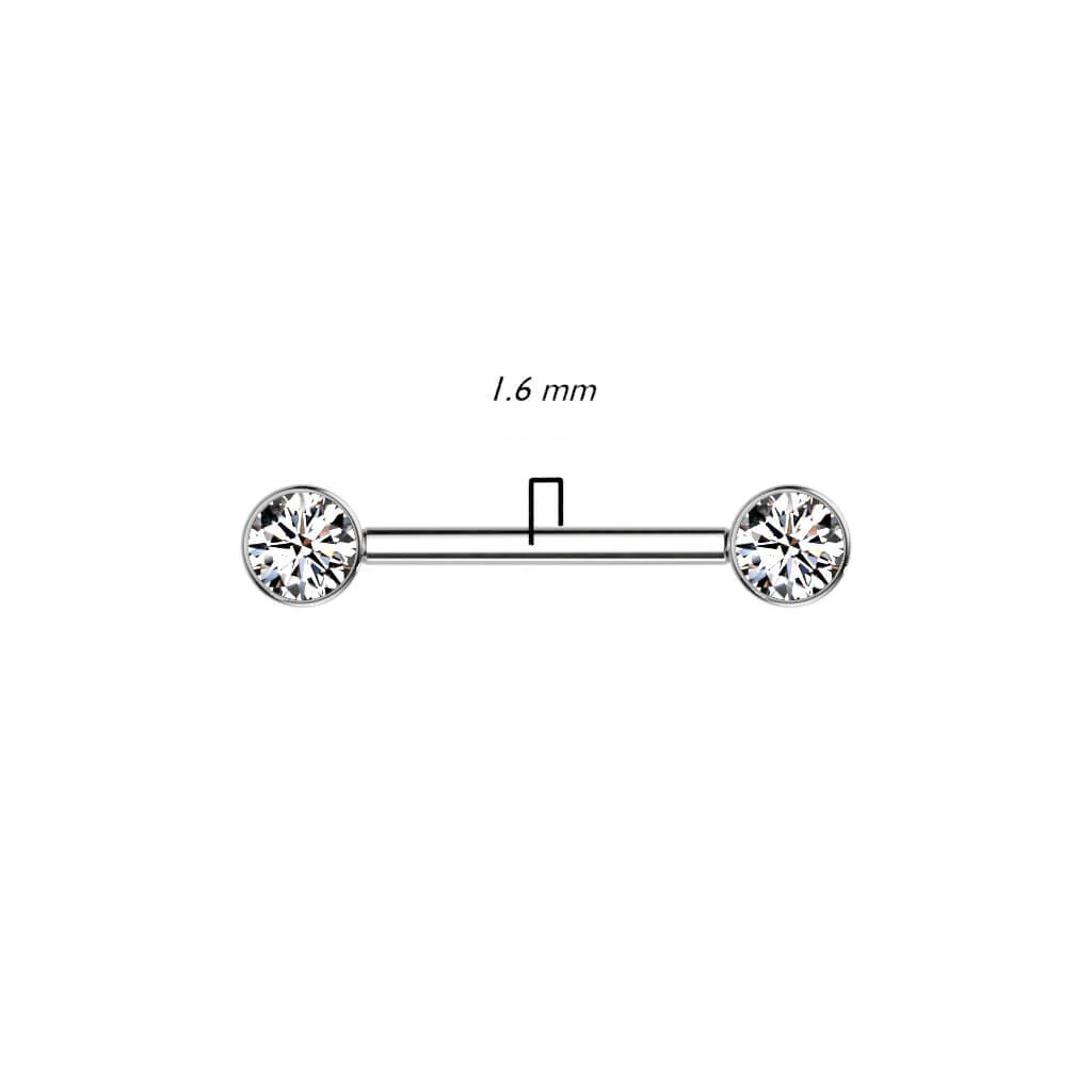 Titan Nippelpiercing Zirkonia Innengewinde - Image 3