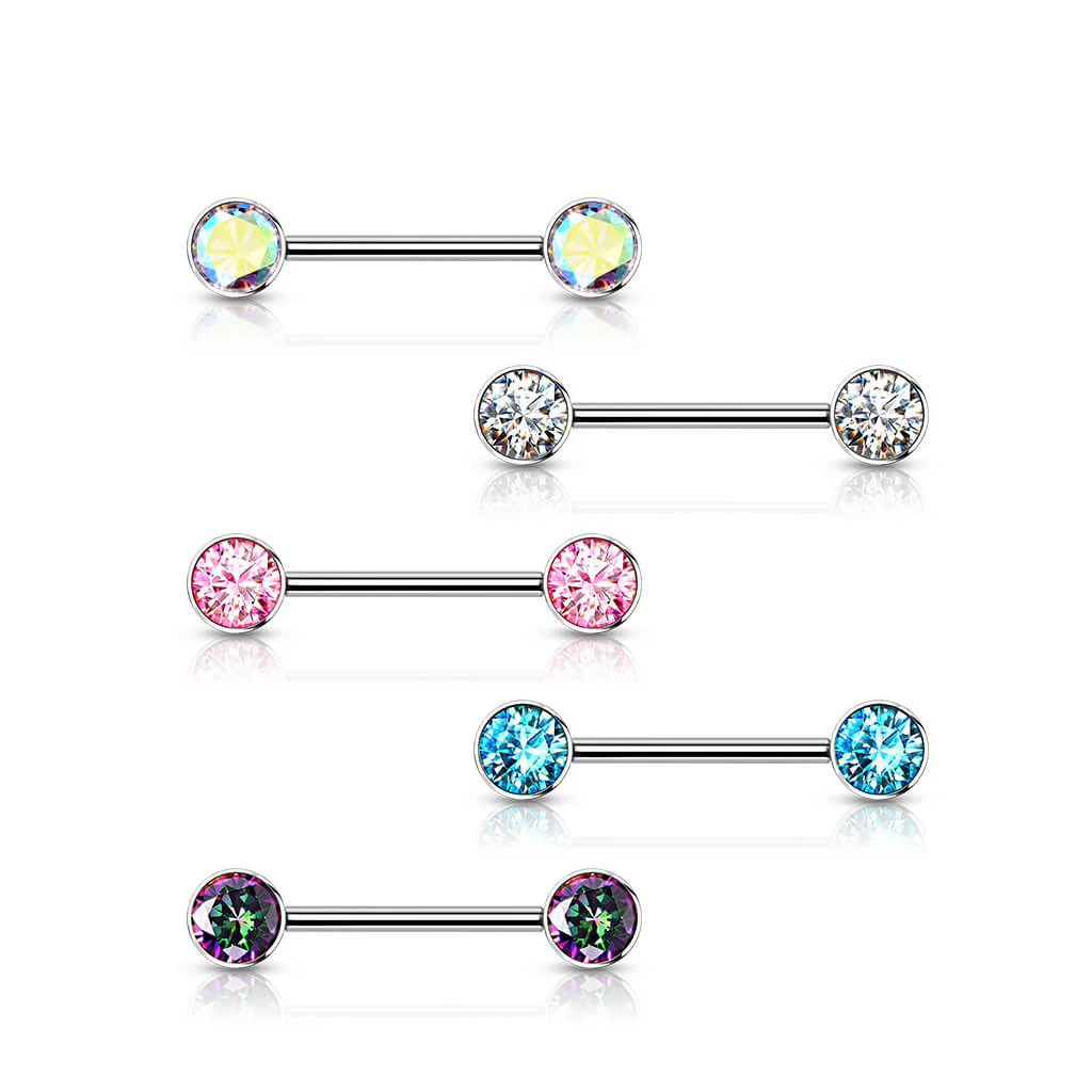 Titan Nippelpiercing Zirkonia Innengewinde - Image 5