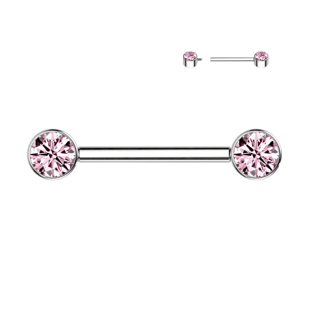 Titan Nippelpiercing Zirkonia Innengewinde - Image 6