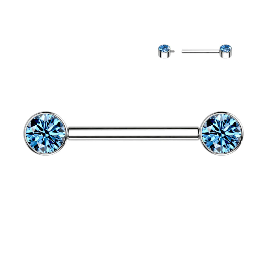 Titan Nippelpiercing Zirkonia Innengewinde - Image 8