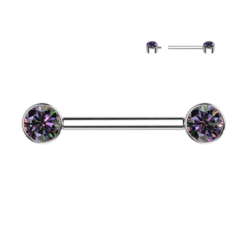 Titan Nippelpiercing Zirkonia Innengewinde - Image 9