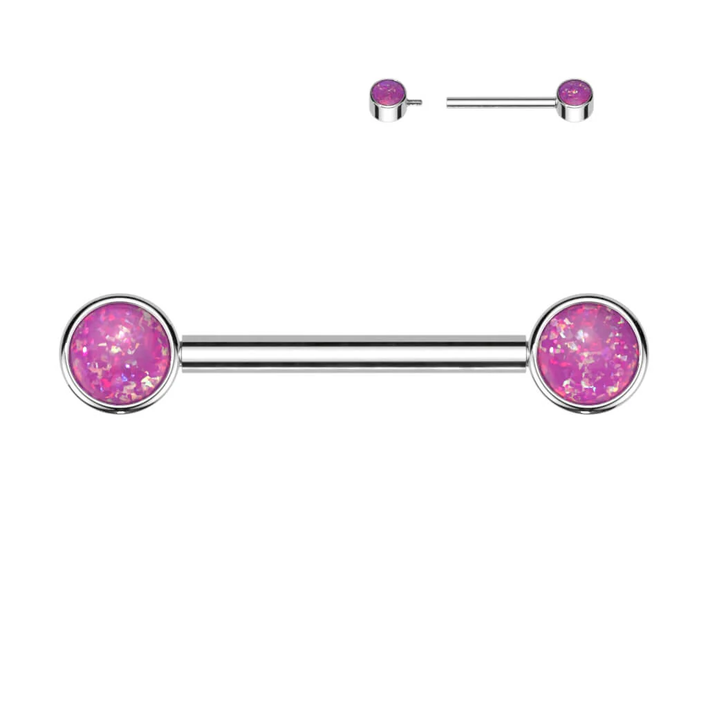 Titan Nippelpiercing Opal Innengewinde - Image 6