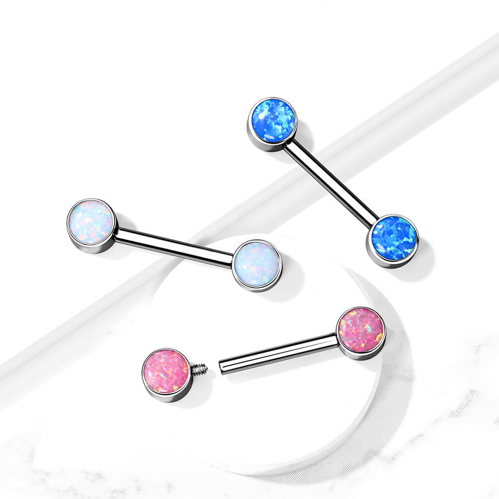 Titan Nippelpiercing Opal Innengewinde - Image 7