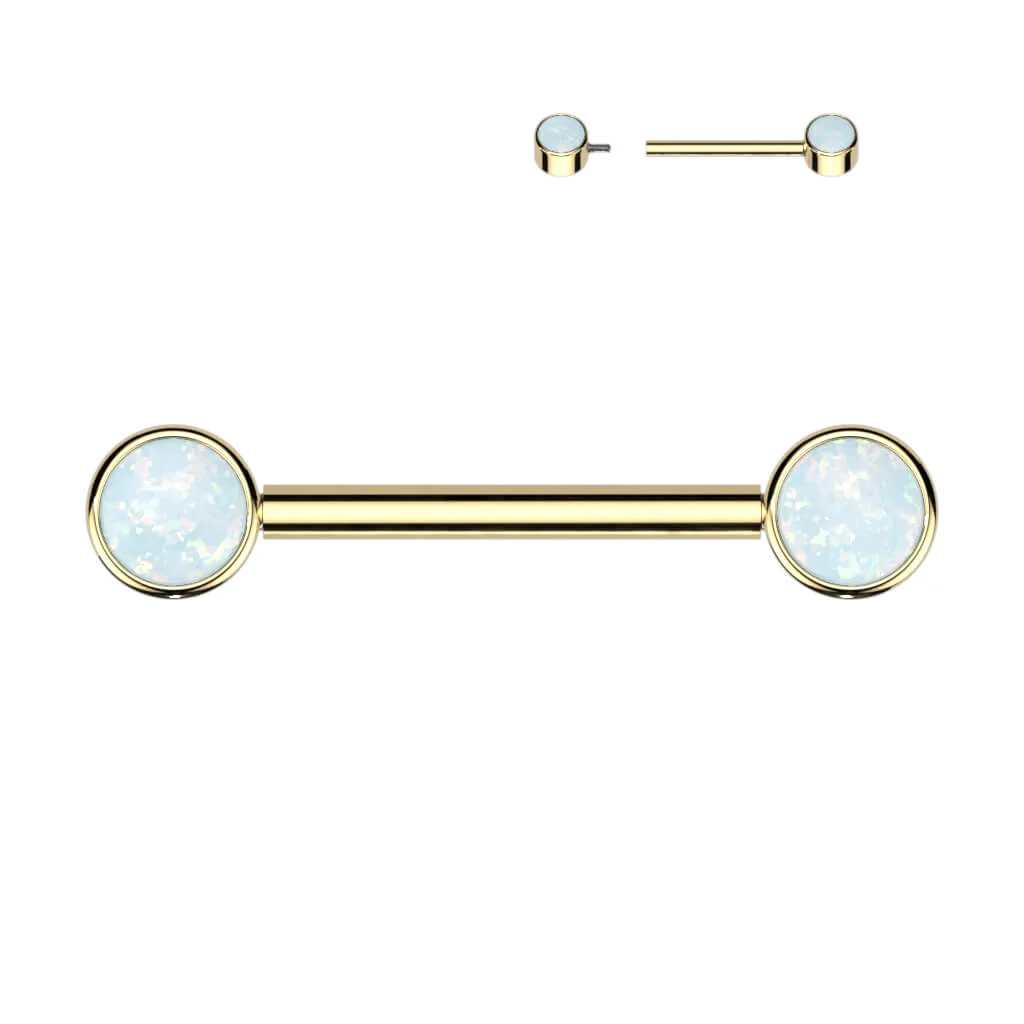 Titan Nippelpiercing Opal Innengewinde - Image 8