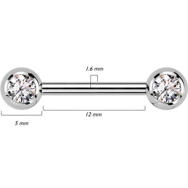 Titan Nippelpiercing Zirkona Innengewinde - Image 2