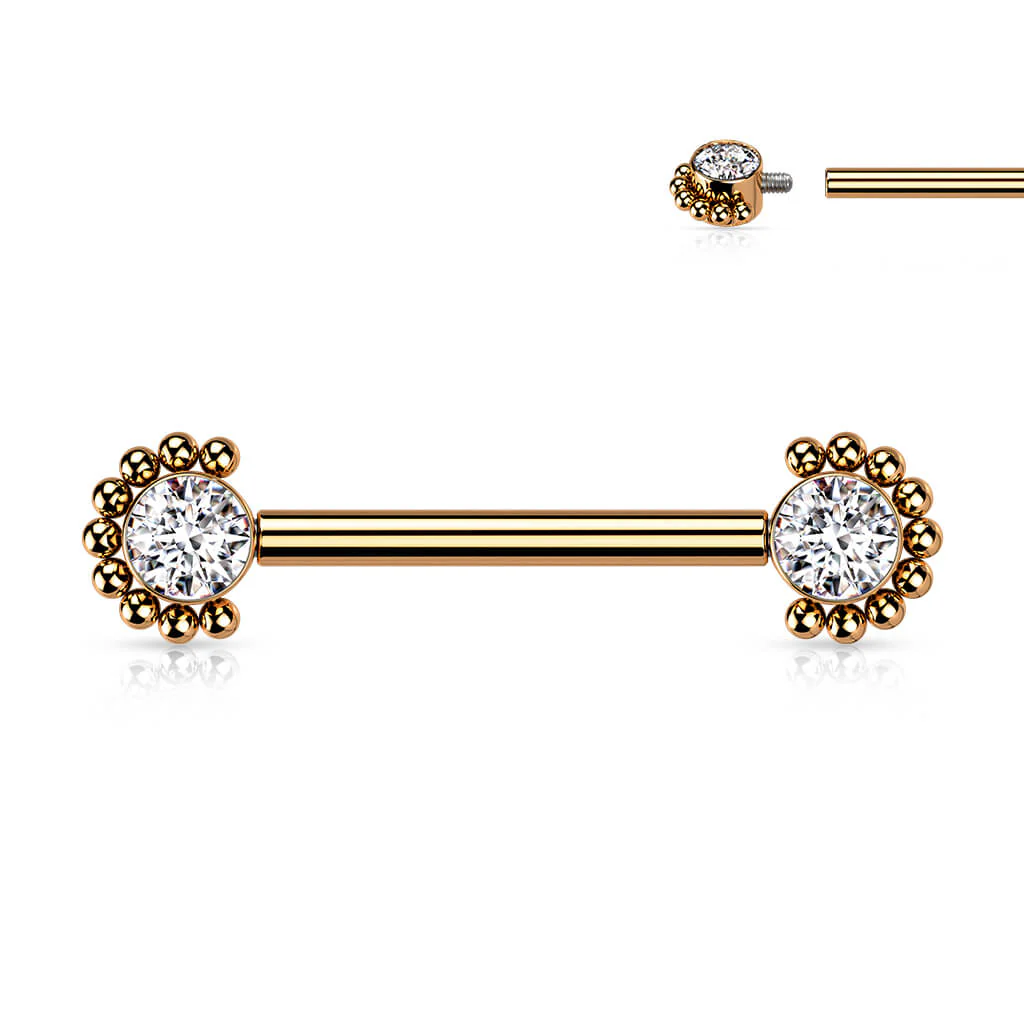 Titan Nippelpiercing Zirkonia Innengewinde - Image 10