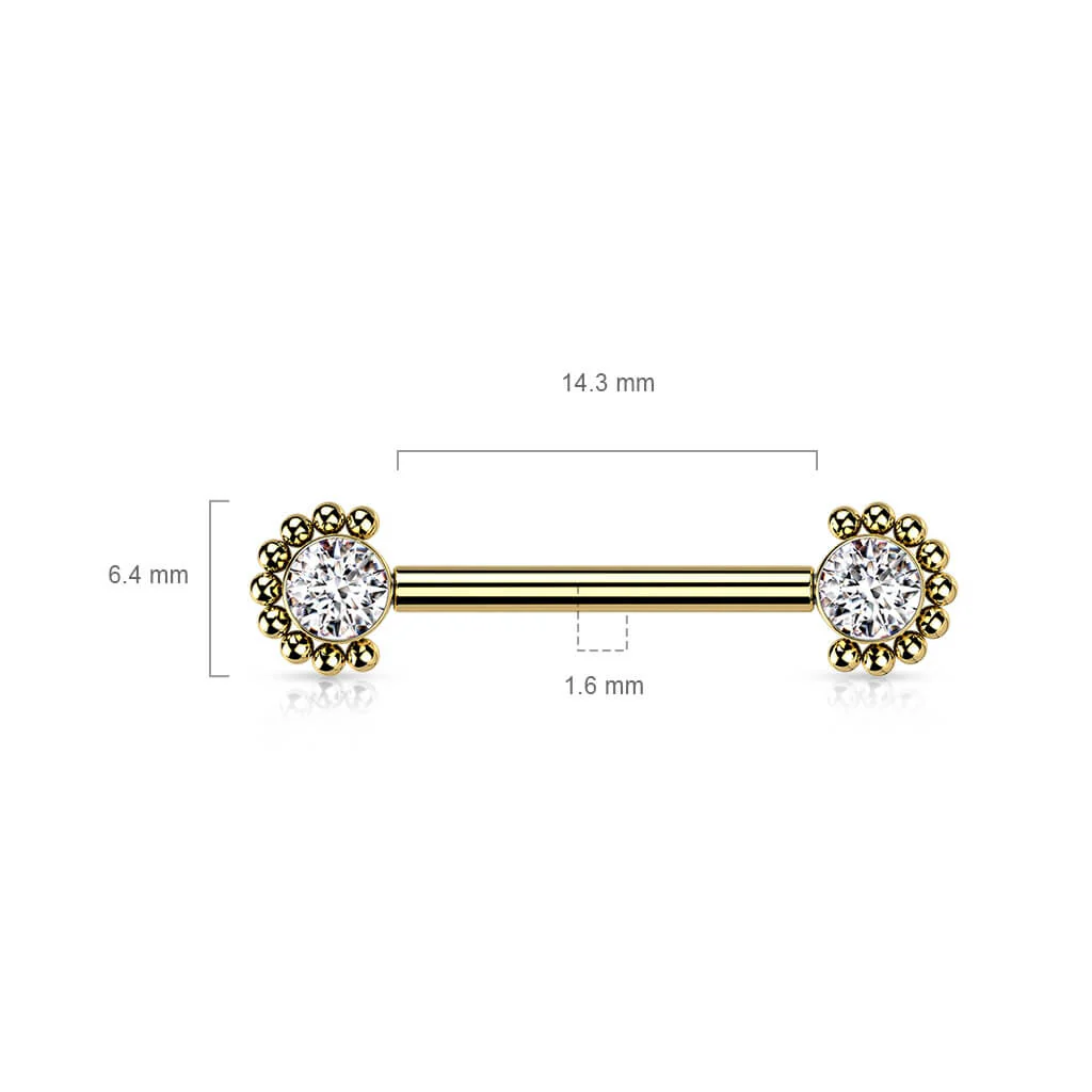 Titan Nippelpiercing Zirkonia Innengewinde - Image 2