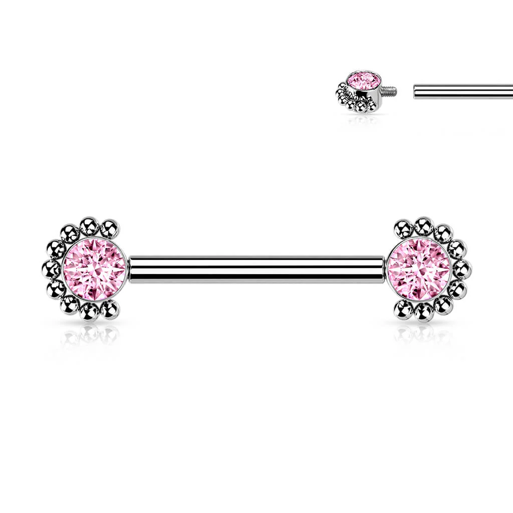Titan Nippelpiercing Zirkonia Innengewinde - Image 8