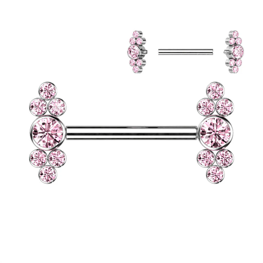 Titan Nippelpiercing Zirkonia Innengewinde - Image 4