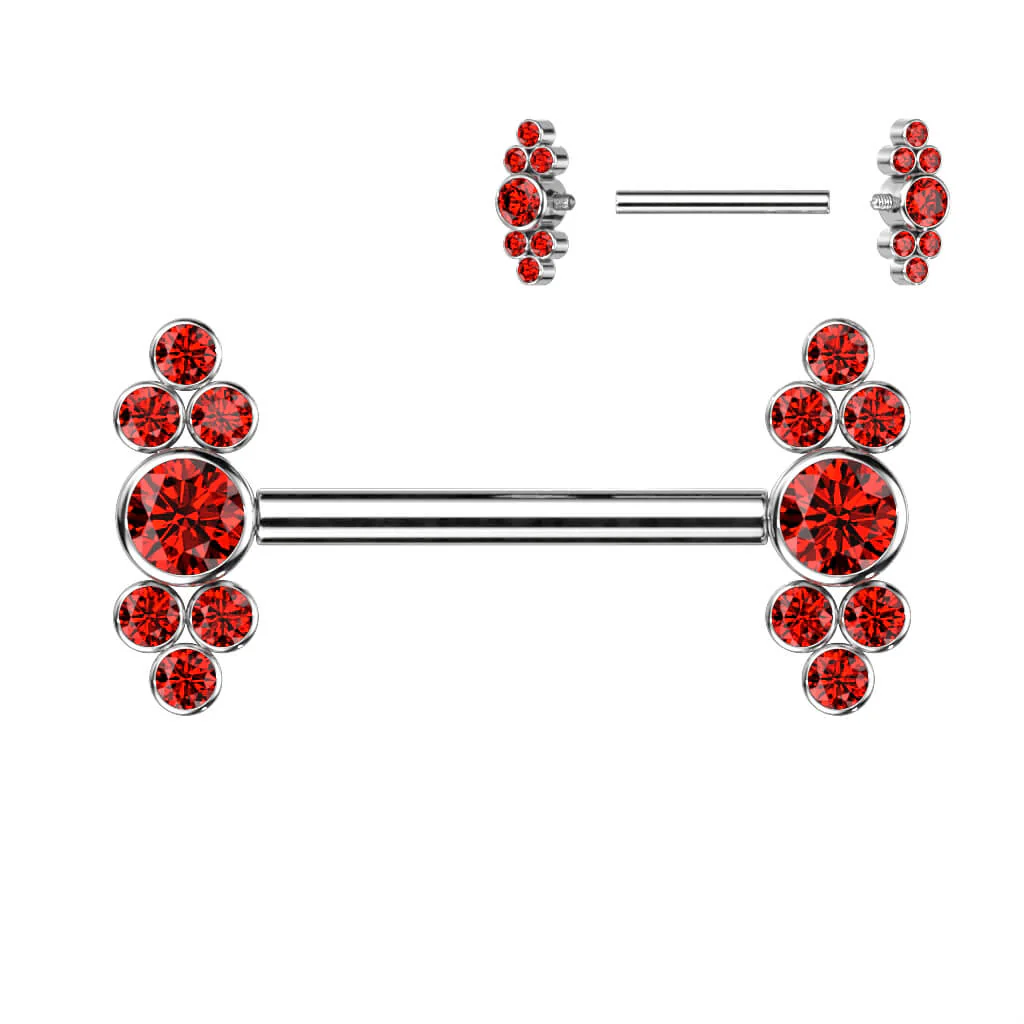 Titan Nippelpiercing Zirkonia Innengewinde - Image 5