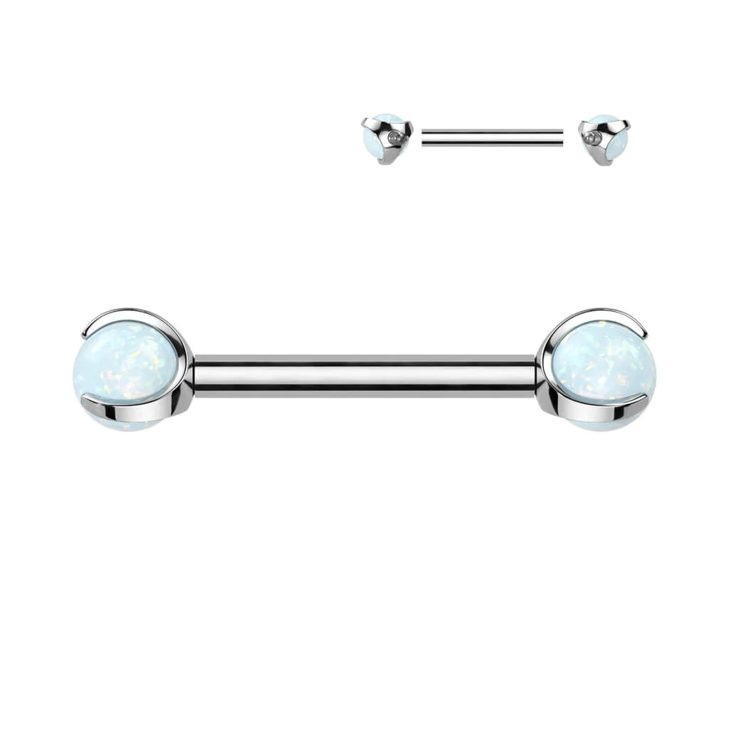 Titan Nippelpiercing Opal Innengewinde - Image 3