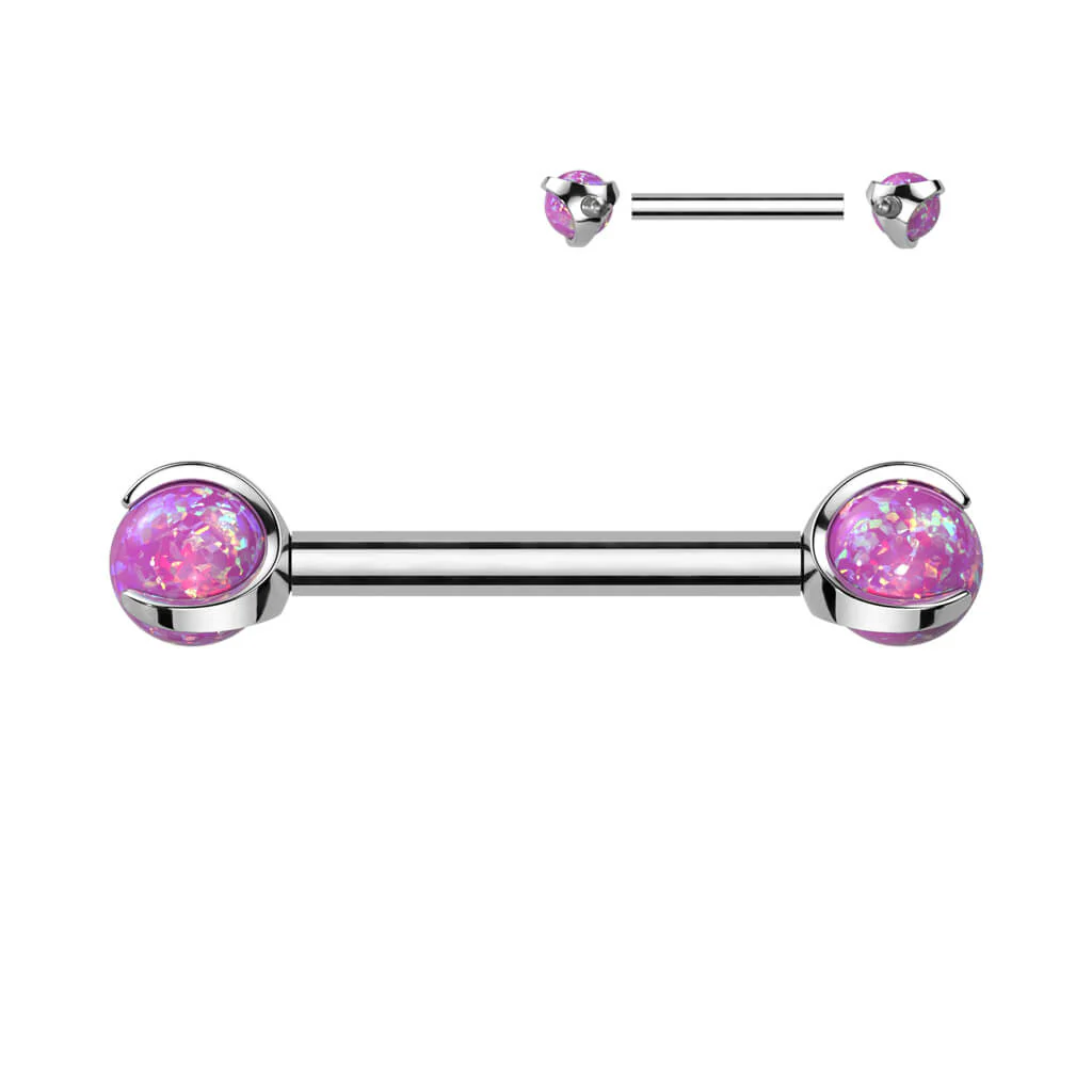 Titan Nippelpiercing Opal Innengewinde - Image 4