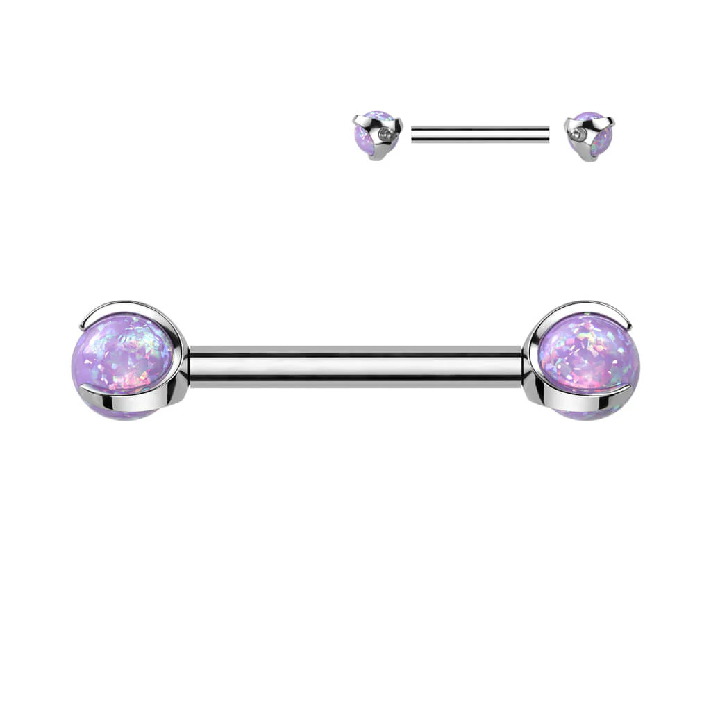Titan Nippelpiercing Opal Innengewinde - Image 5