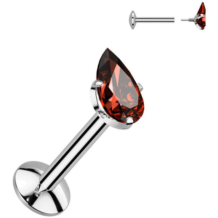 Titan Labret Tropfenförmige Zirkonia-Krappenfassung Innengewinde - Image 6