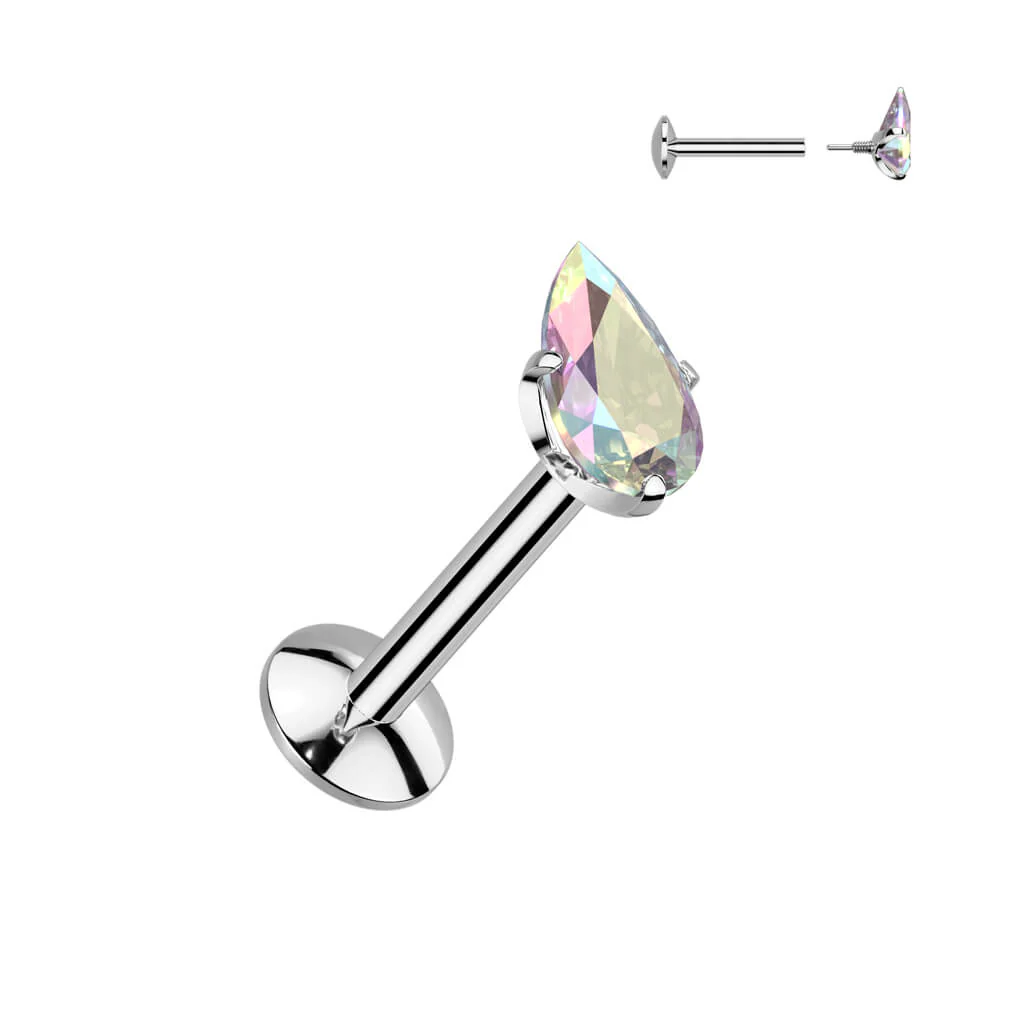 Titan Labret Tropfenförmige Zirkonia-Krappenfassung Innengewinde - Image 7