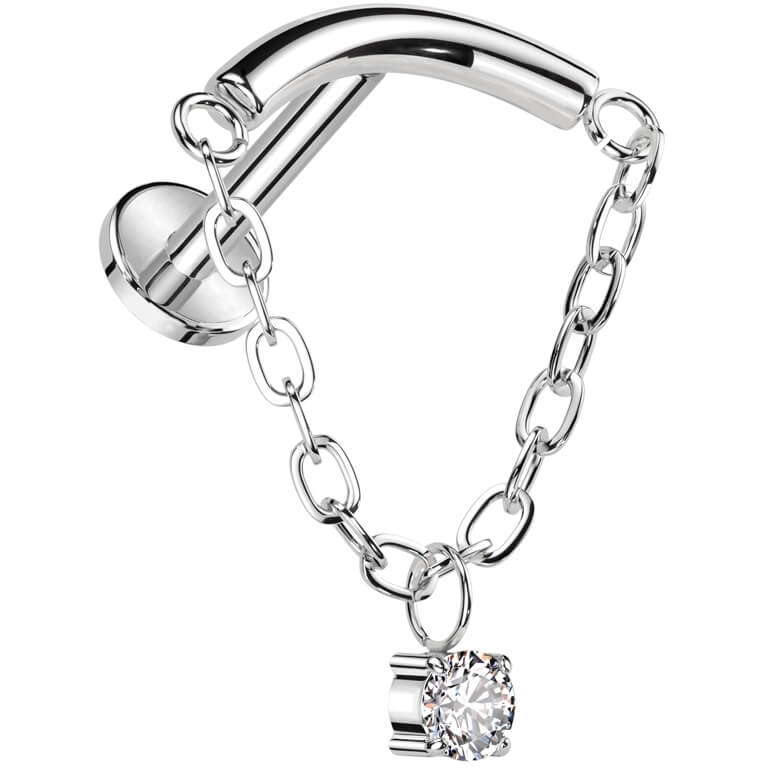 Titan Labret Kette Zirkonia Innengewinde - Image 3