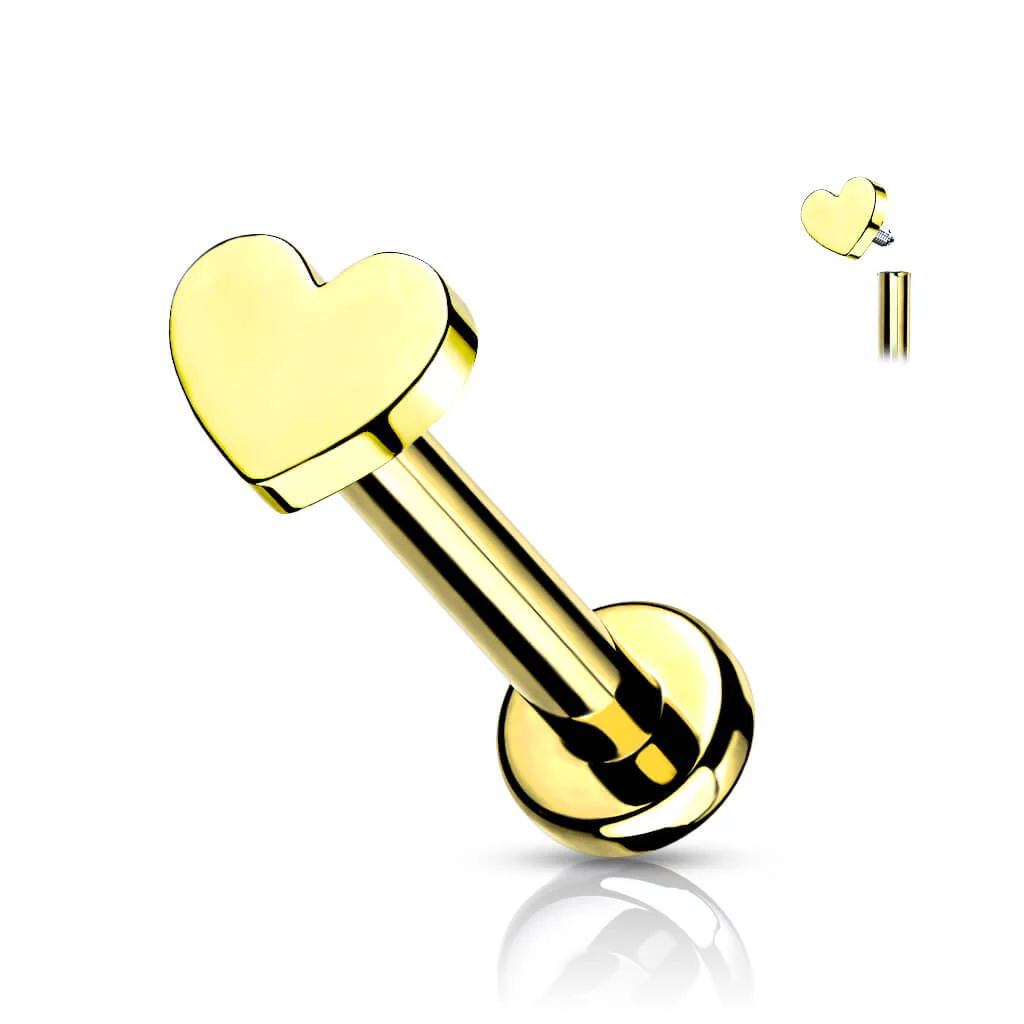 Titan Labret Herz Flach Innengewinde - Image 2