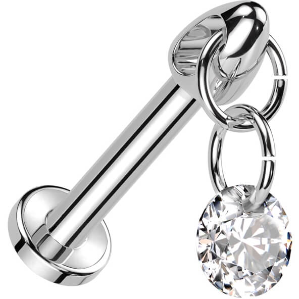 Titan Labret Anhänger Zirkonia Innengewinde - Image 3