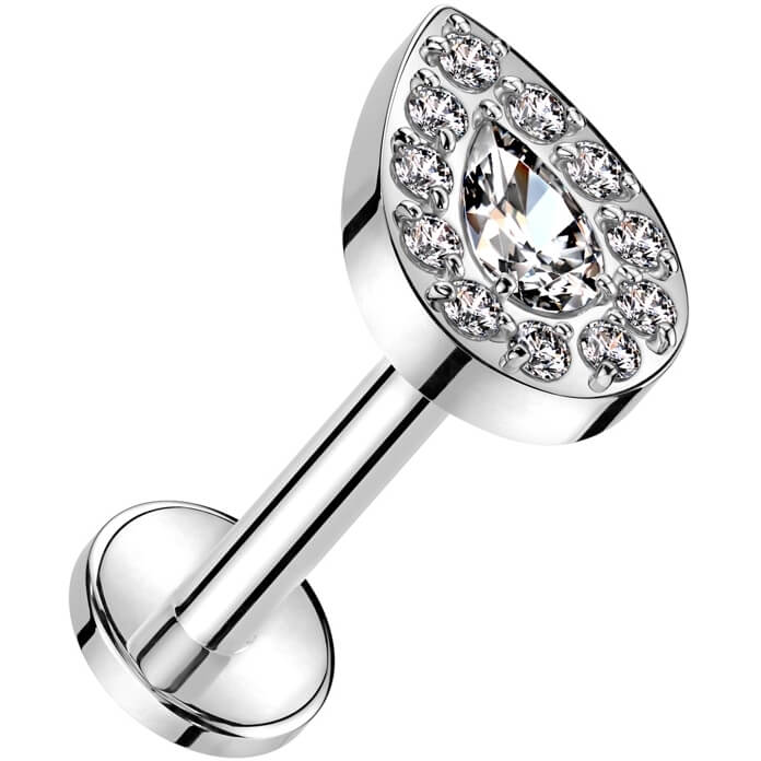 Titan Labret Träne Zirkonia Innengewinde - Image 2